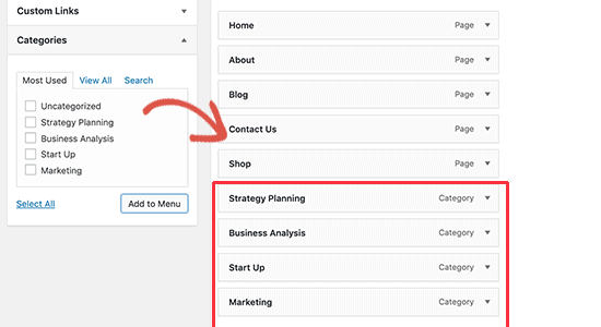 WordPress Drop Down Menu