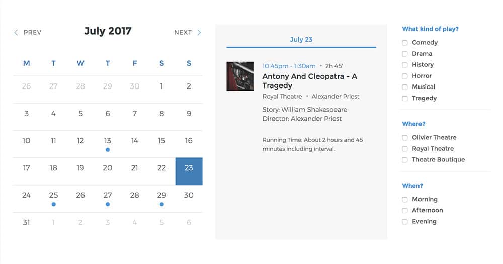 Events Schedule Plugin