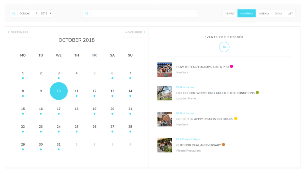 Modern Events Calendar