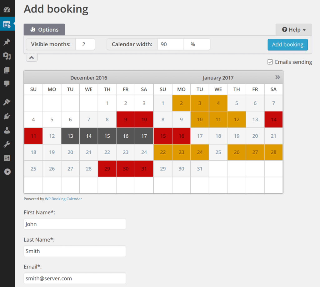 booking calendar plugin for WordPress