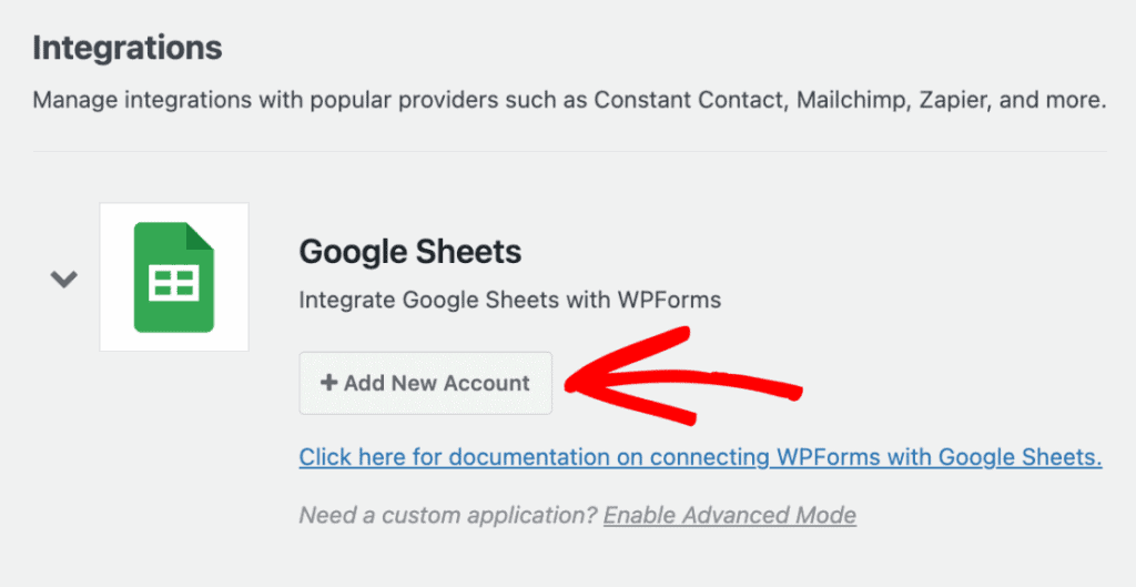 Wpforms to Google sheets